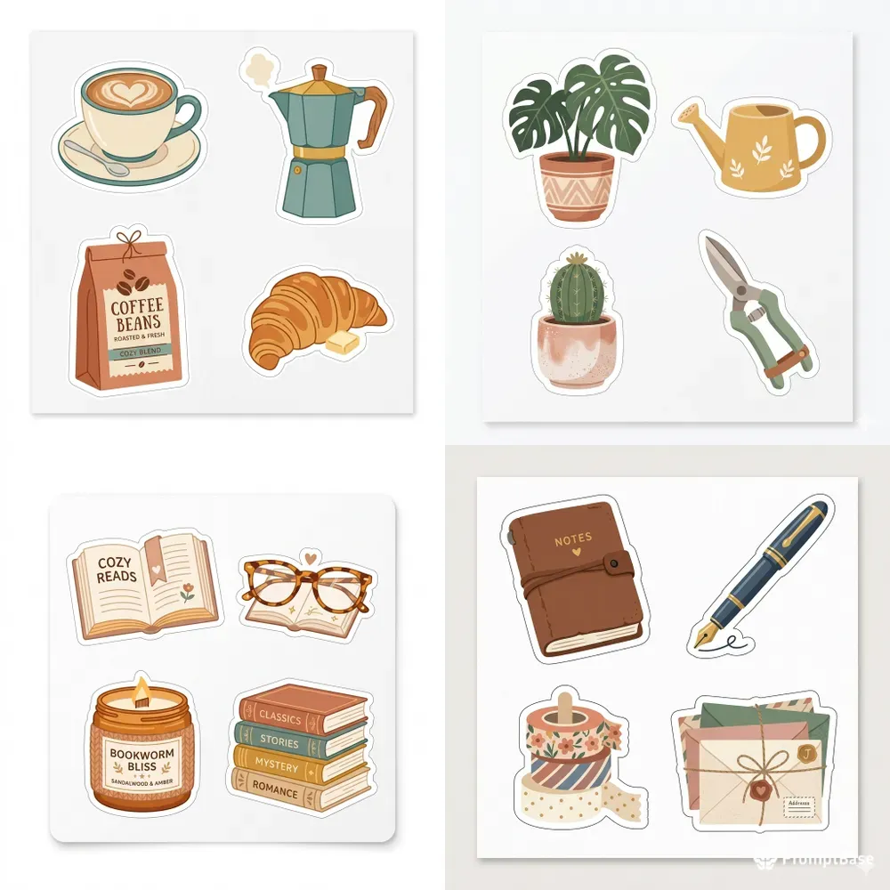 Cozy Aesthetic Daily Life Sticker Sheets