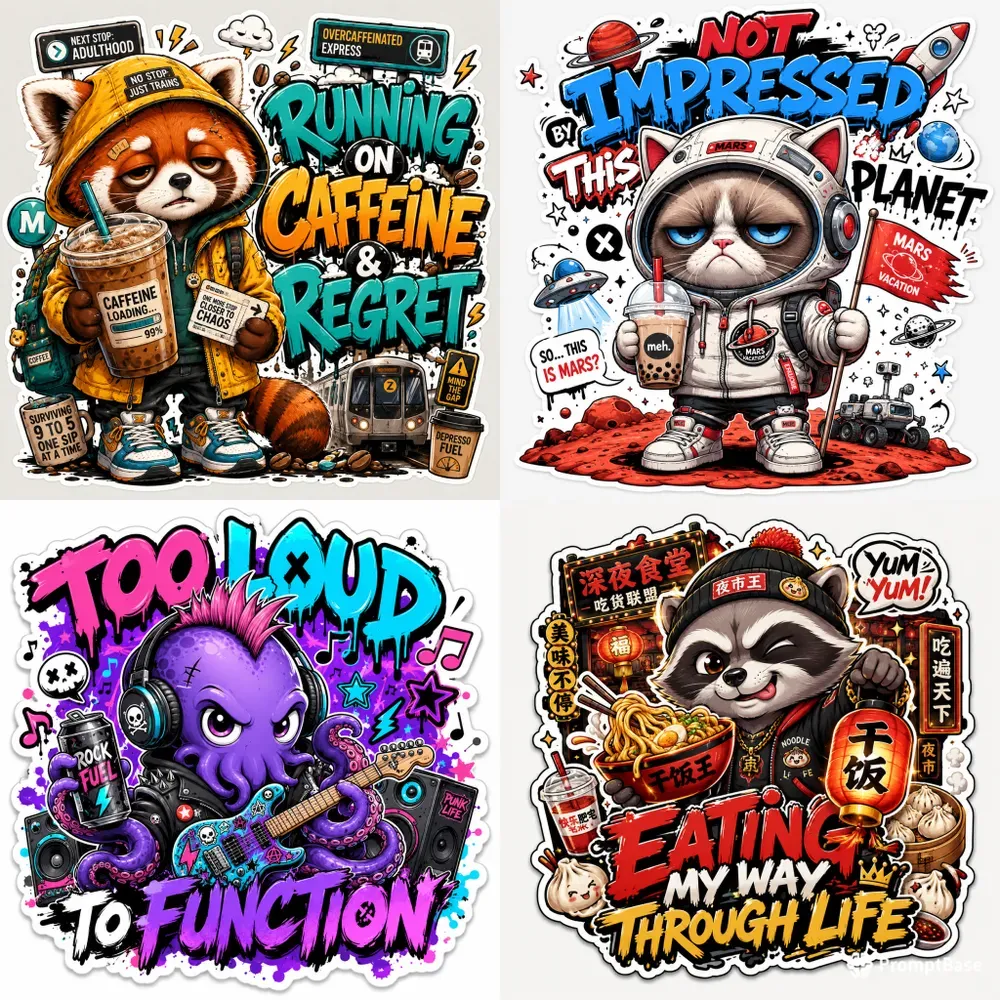 Urban Mood Mascot Sticker Collection Sets