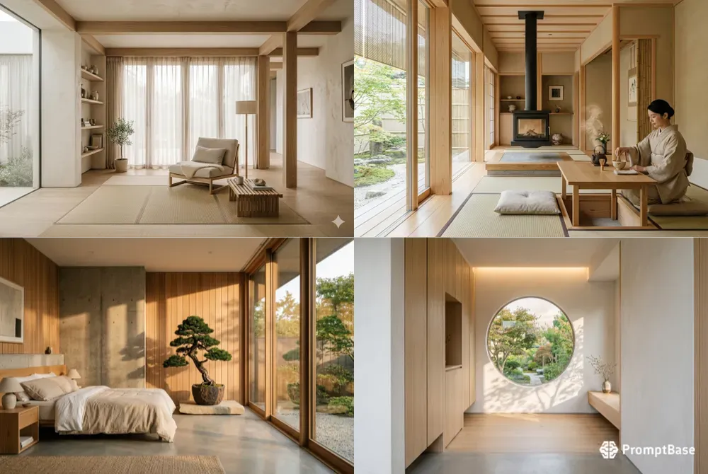Zen Harmony Japandi Interior Photography