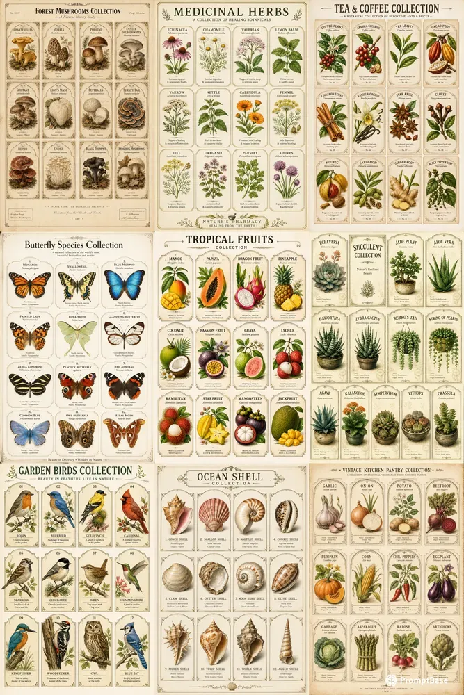 Vintage Botanical Label Collections