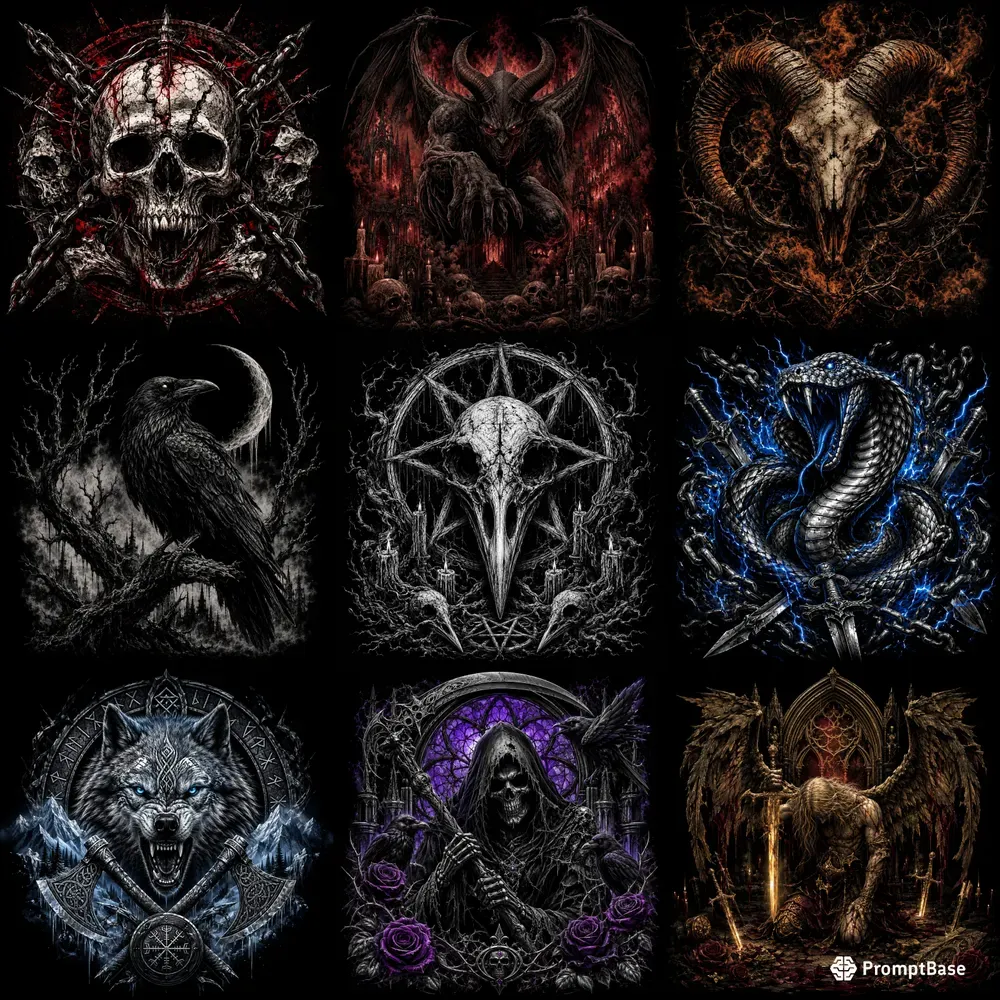 Heavy Metal Tshirt Poster Designs