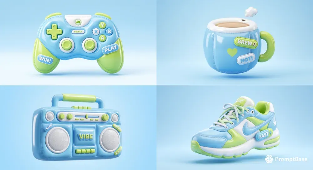 3D Puffy Inflatable Icons