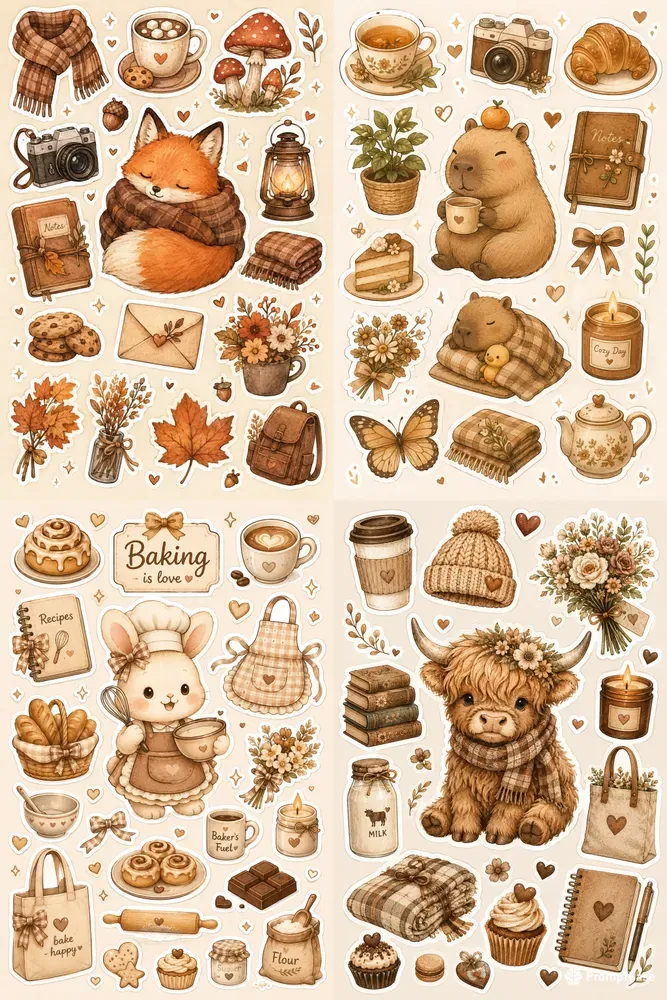 Cozy Aesthetic Sticker Packs