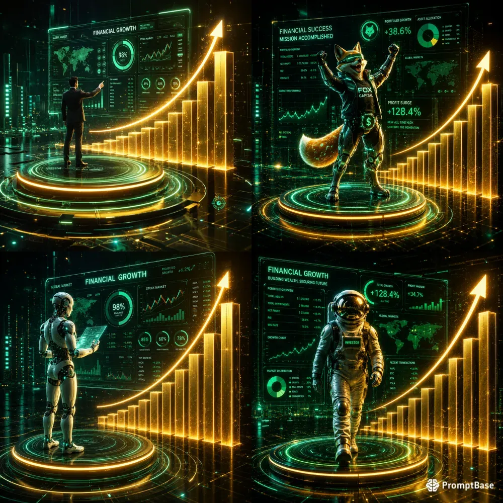 A Futuristic Glowing Businessman Points