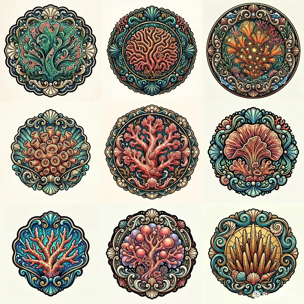Luminous Coral Emblems