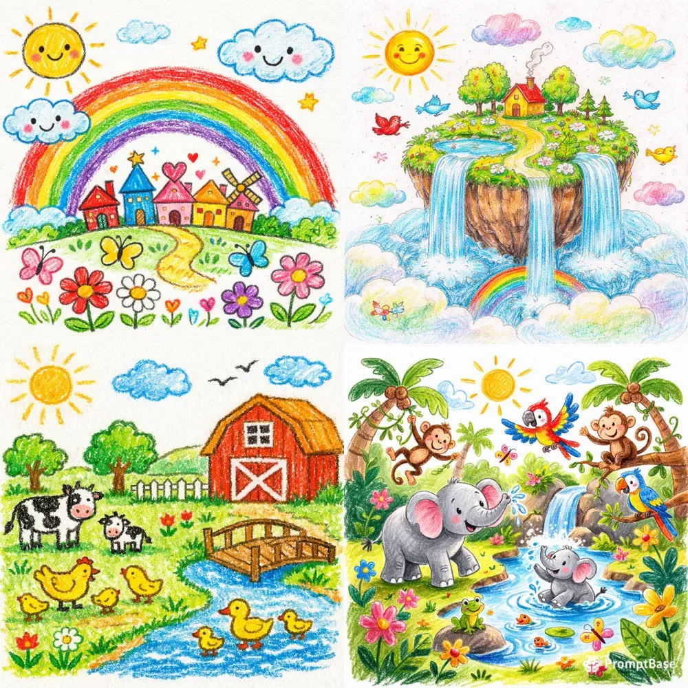 Crayon Kids Landscapes