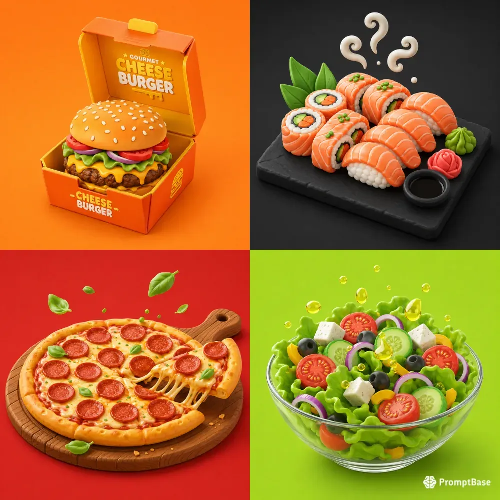 3D Food Delivery App Visual Assets