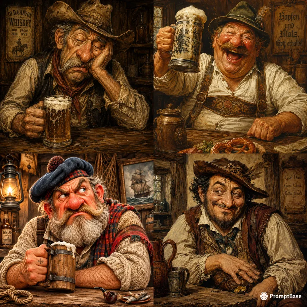 Vintage Caricature Portraits