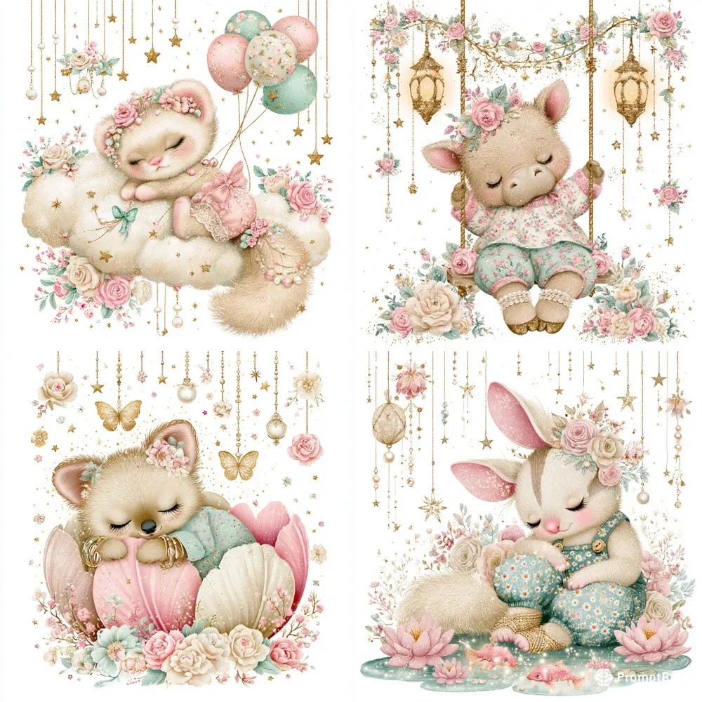 Relaxing Spring Nursery Clipart
