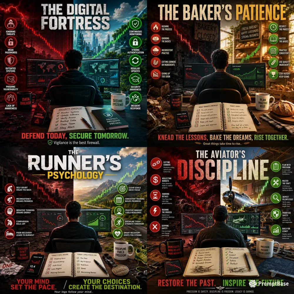 Mindset Mastery Split Infographic Posters