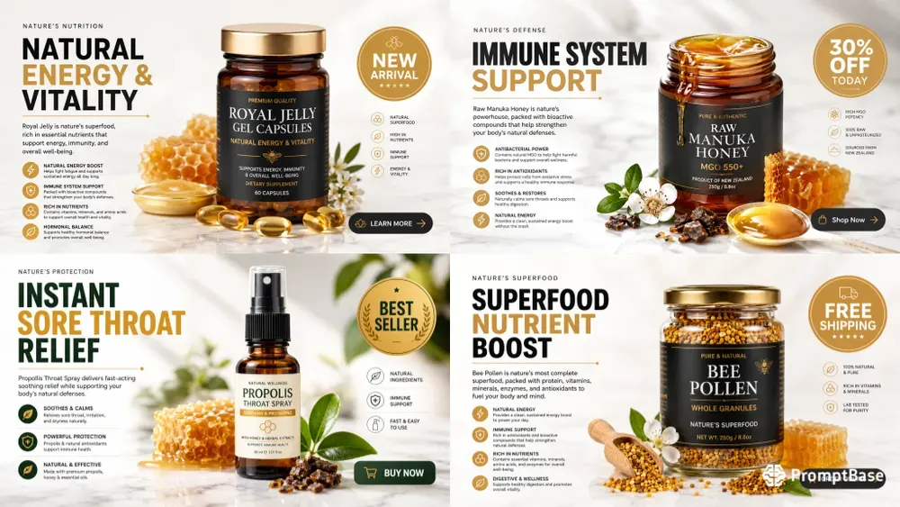 Natural Health Product Benefit Banners