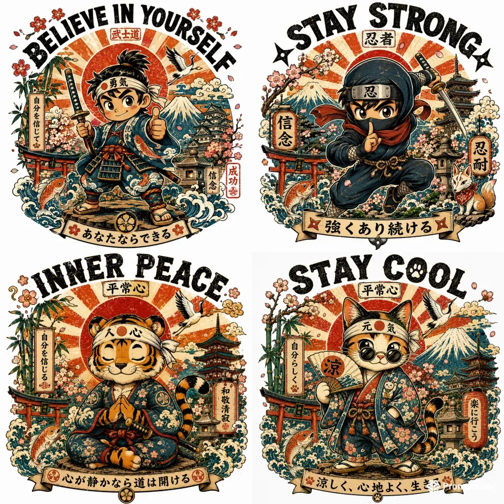 Japanese Retro Mascot Tshirts