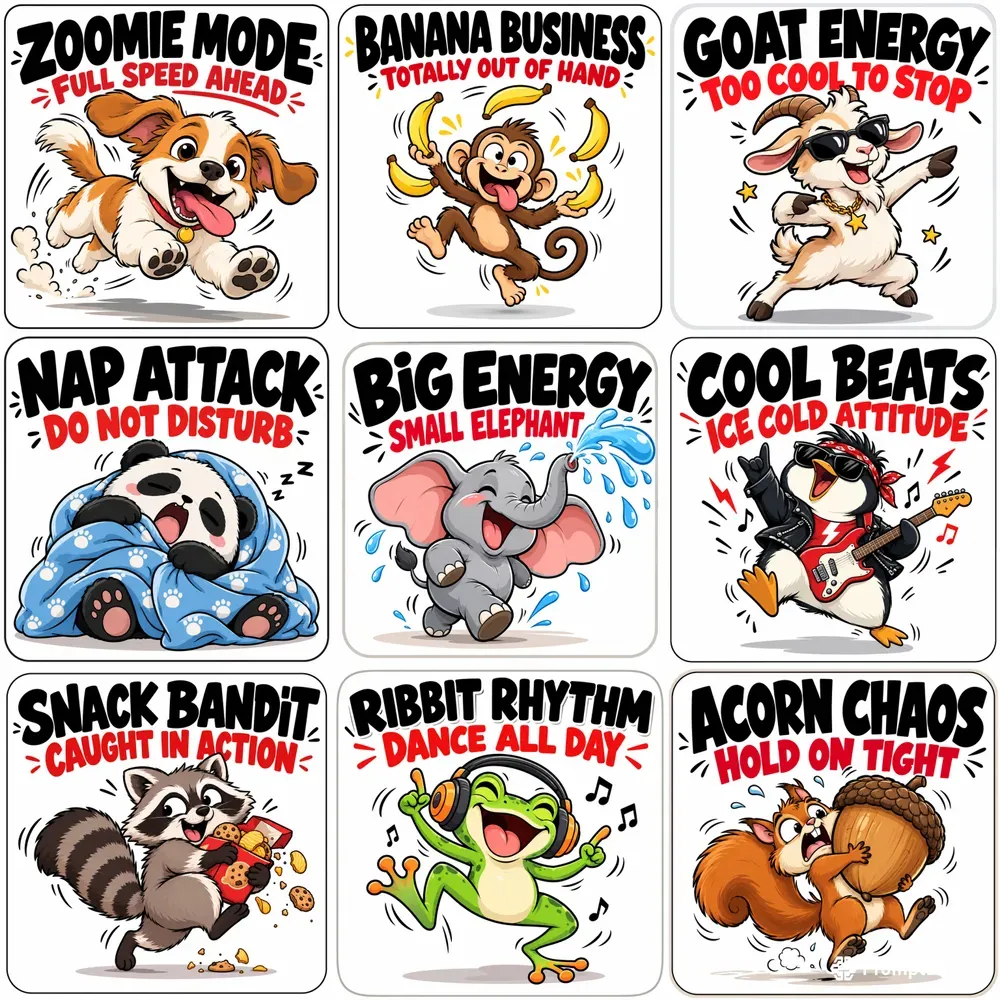 Chaotic Cartoon Character Posters