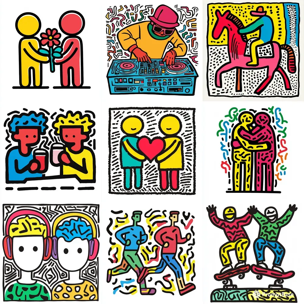 Keith Haring Style Doodle Designs