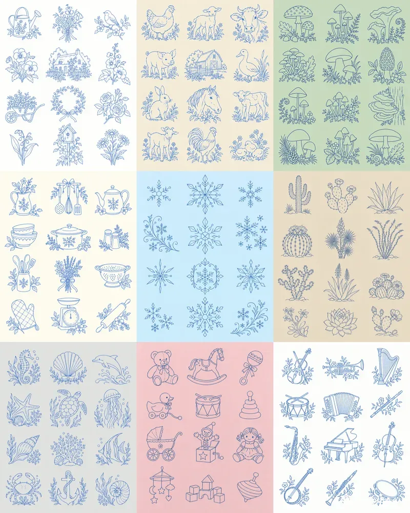 Embroidery Motif Transfer Sheets