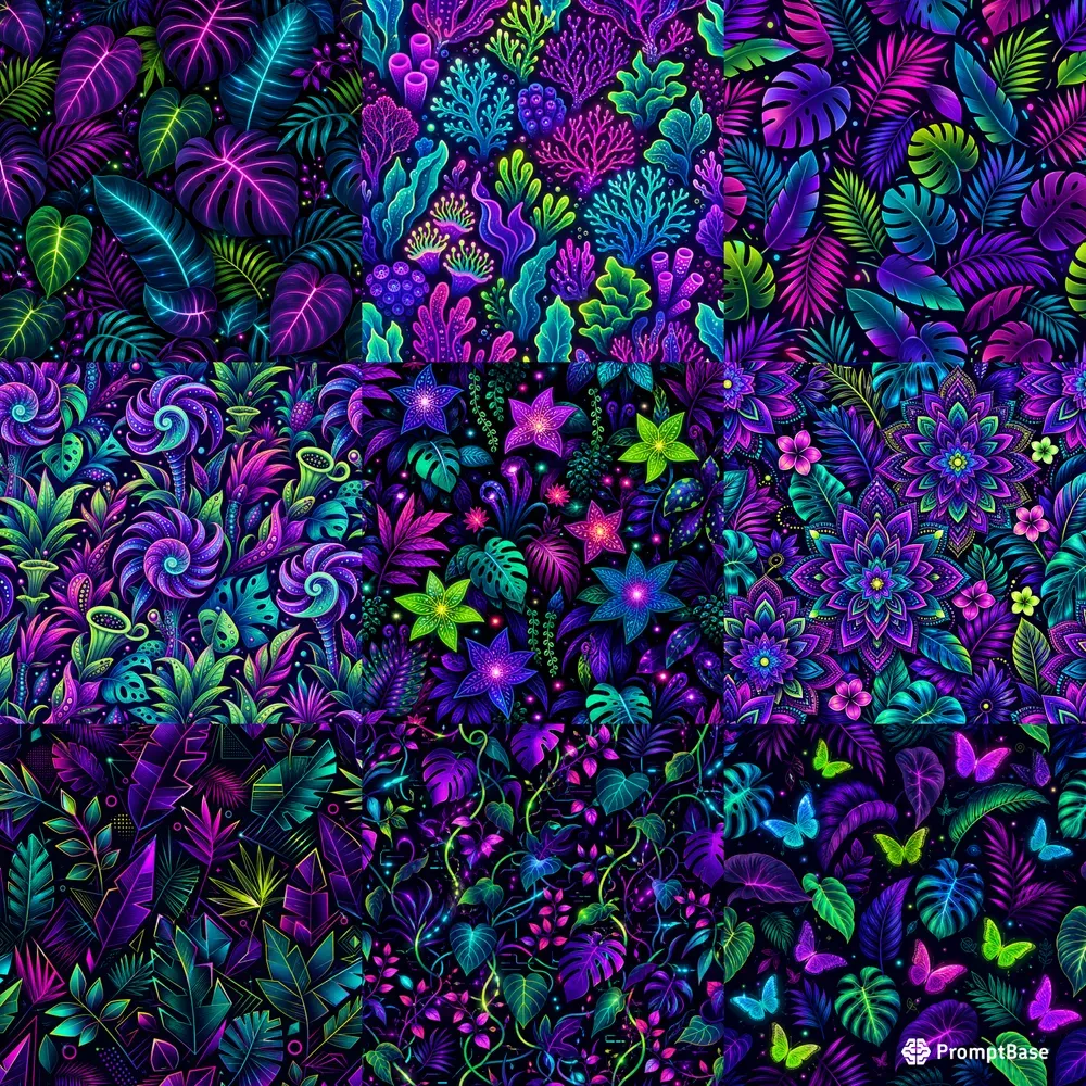 Neon Tropical Pattern Collections