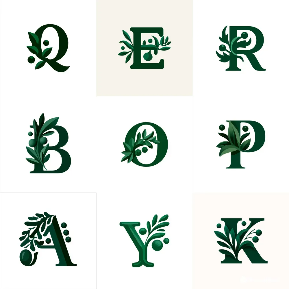 Organic Foliage Letter Emblems