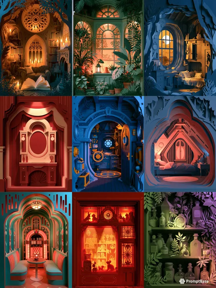 Paper Diorama Cozy Room Scenes