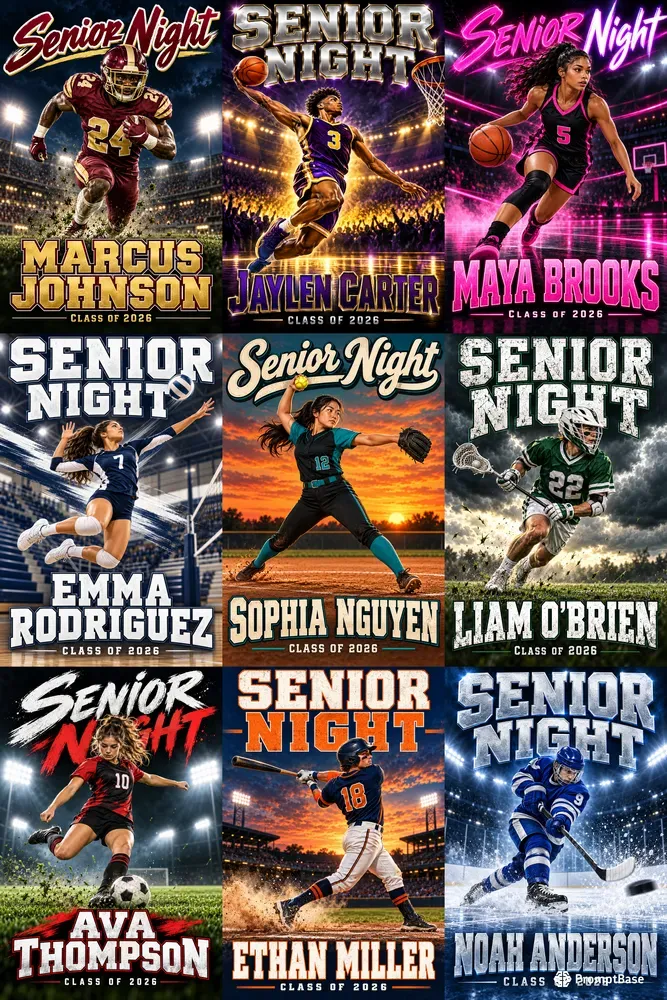 Senior Night Sports Poster Designs
