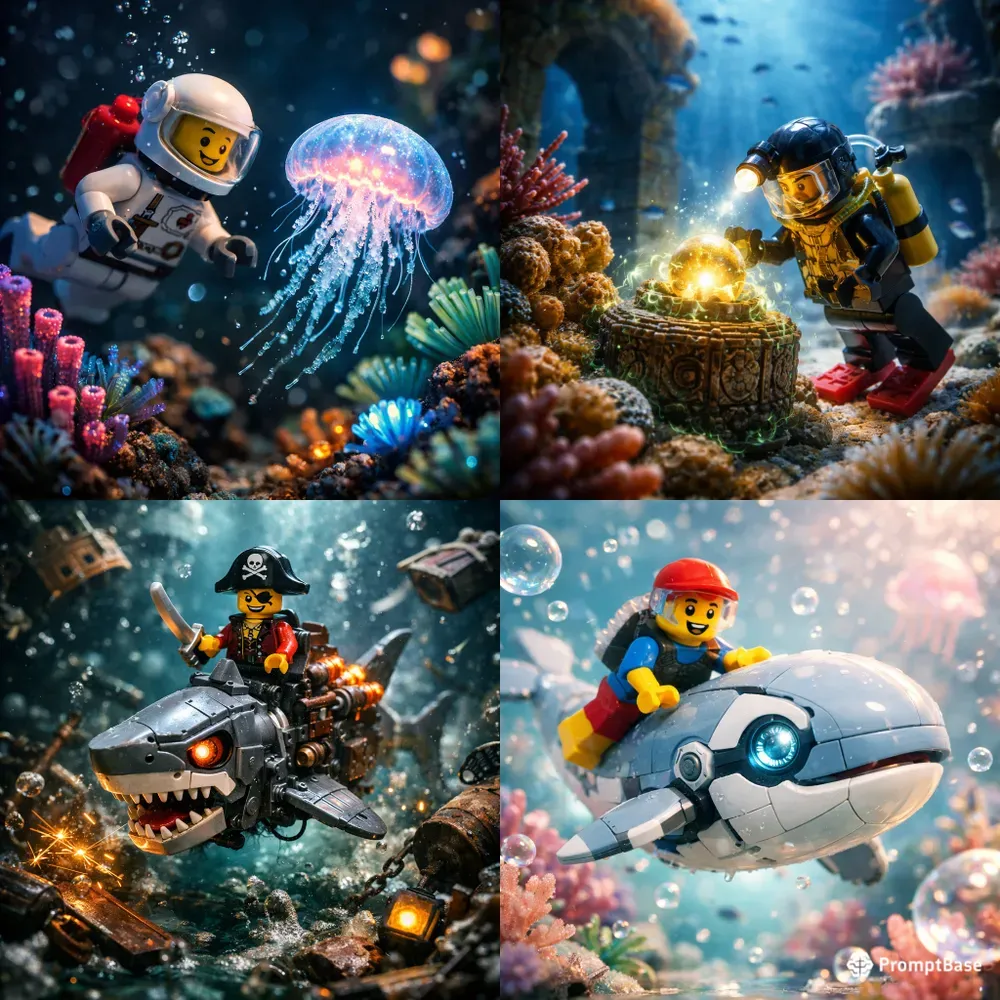 Lego Cinematic Underwater Scenes