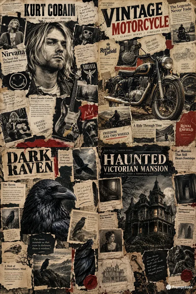 Vintage Editorial Collage Posters