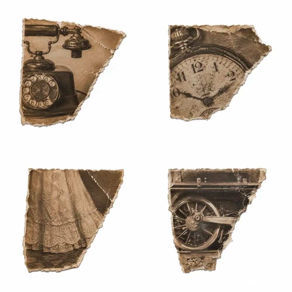 Vintage Torn Photo Fragment Ephemera