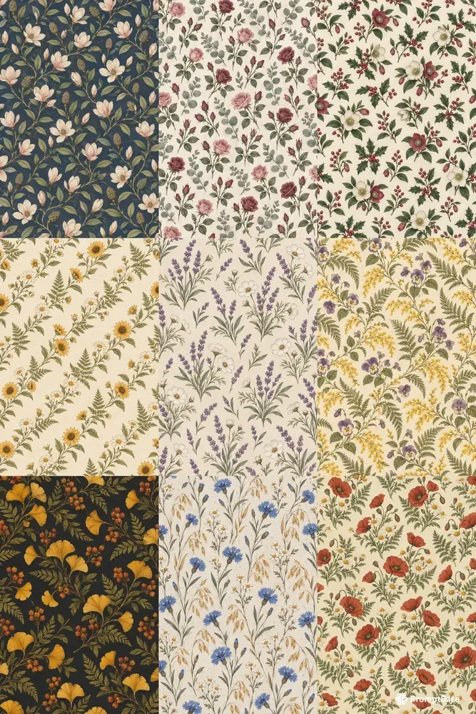 Botanical Envelope Liner Patterns