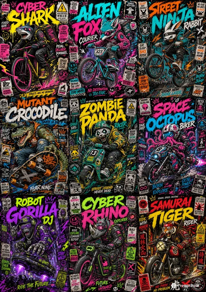 Urban Graffiti Monster Posters