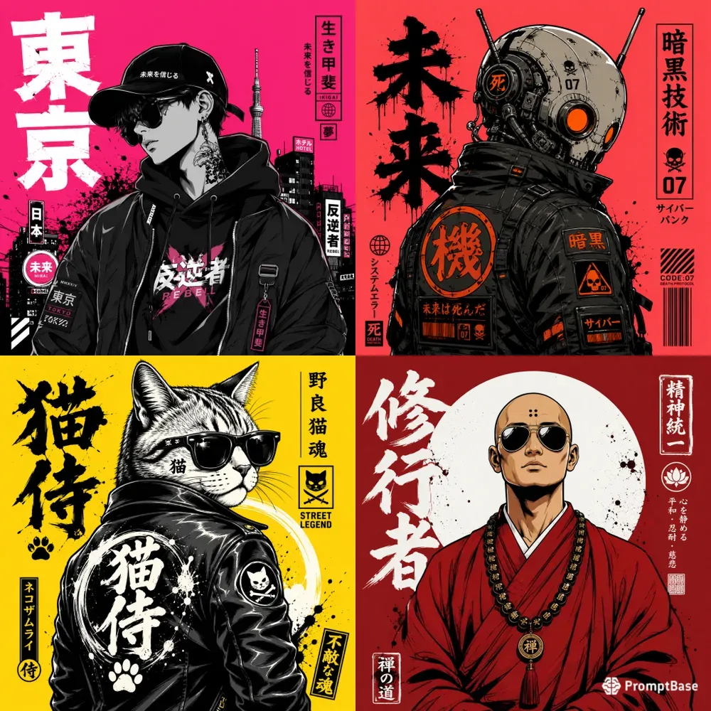 Bold Manga Graphic Tshirts