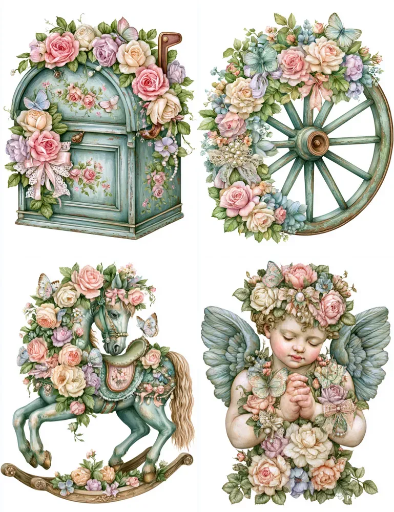 Embraces Of Butterflies And Roses