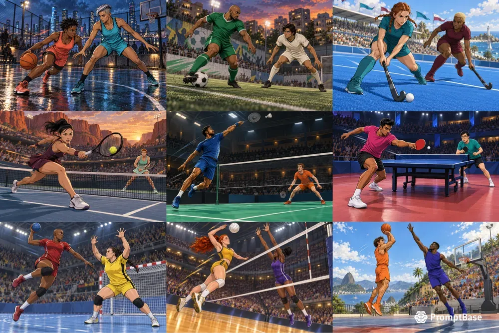 Sports Rivalry Character Art