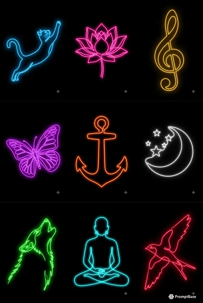 Neon Continuous Line Art