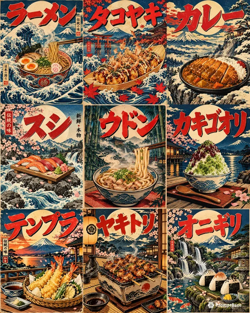 Ukiyoe Japanese Food Art Posters