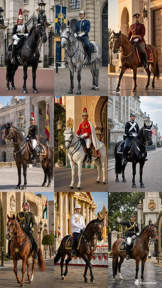 Beautiful Mounted Royal Guards