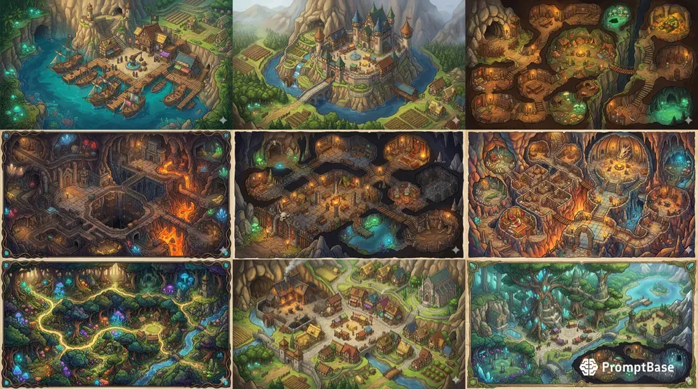 RPG Map Illustration DnD Game Dungeons