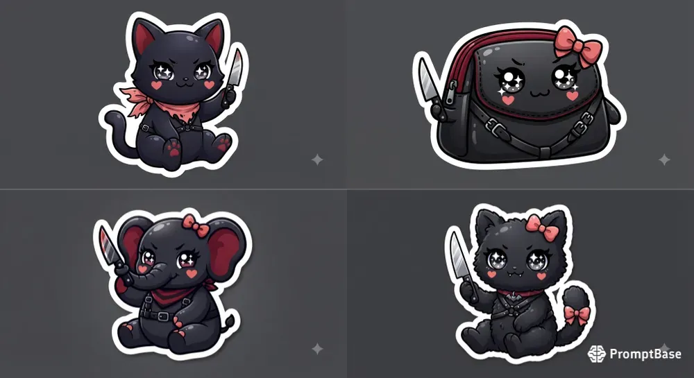 Kawaii Goth Pod Merch Sticker Engines