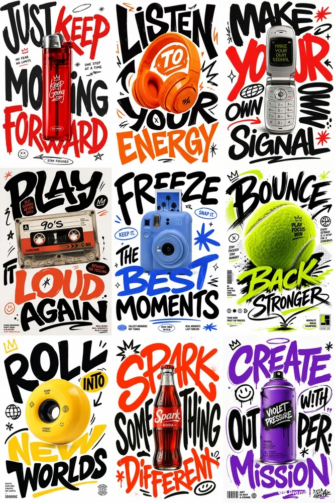 Bold Typography Object Poster Kits
