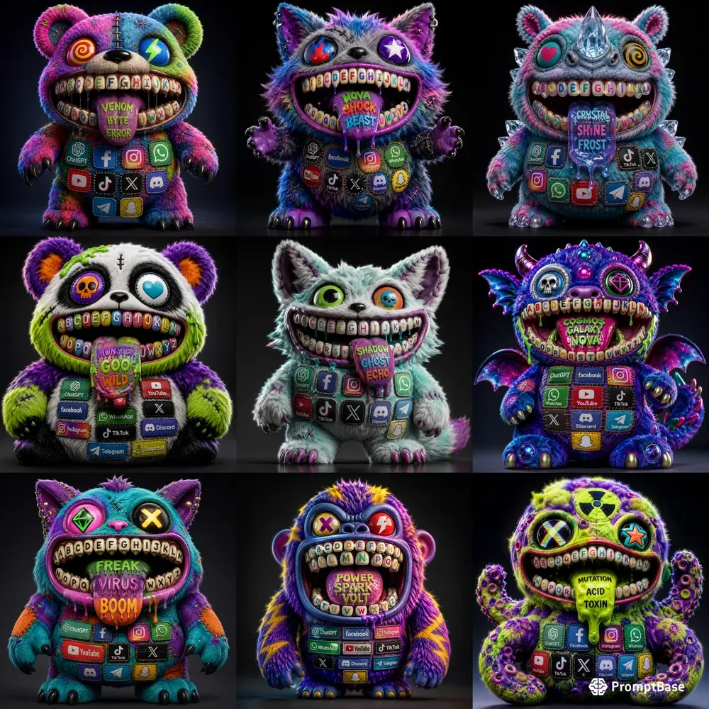 Neon Horror Monster Toy Collections