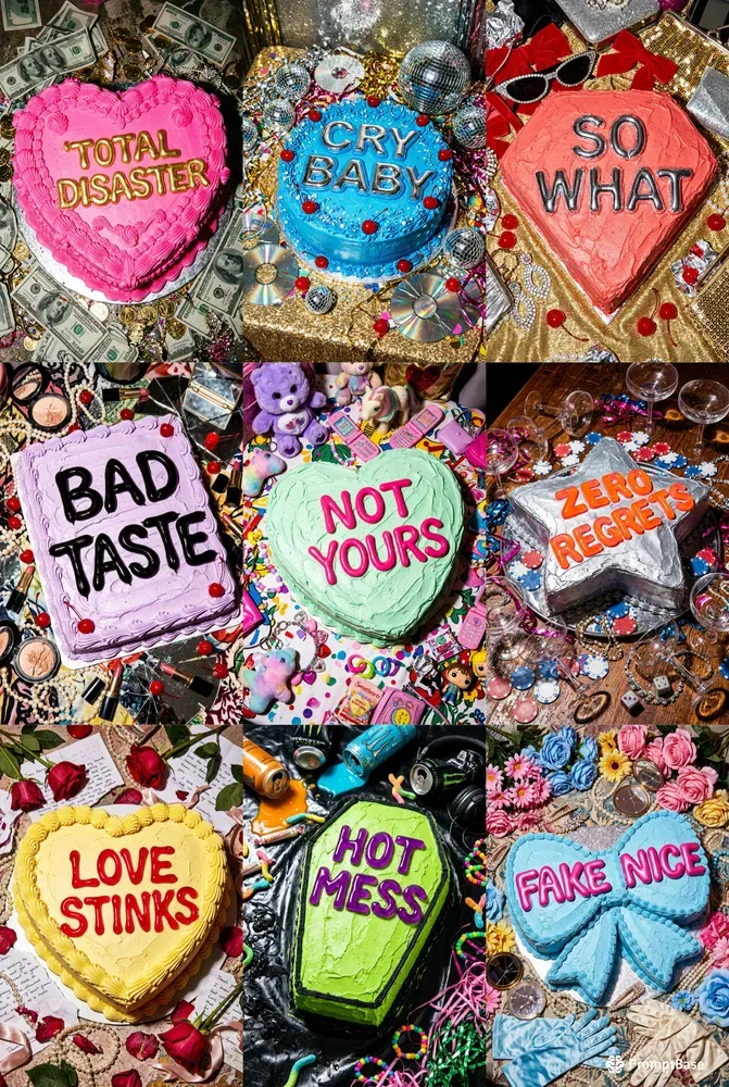 Ironic Cake Confectionery Poster Style