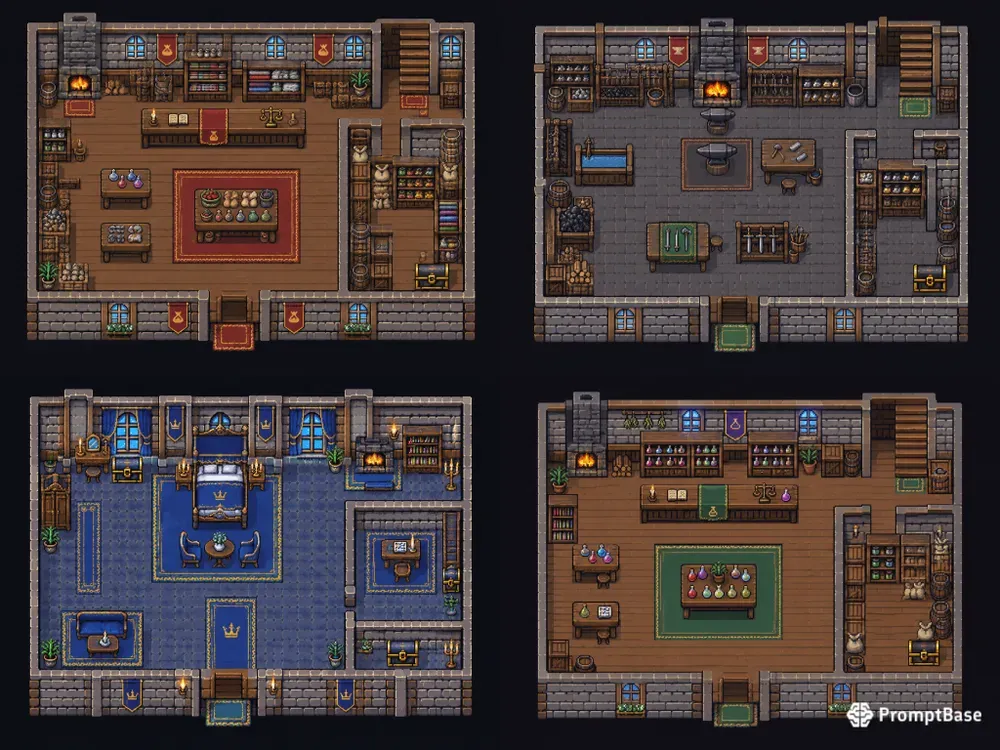 8bit RPG Room Interior Generator