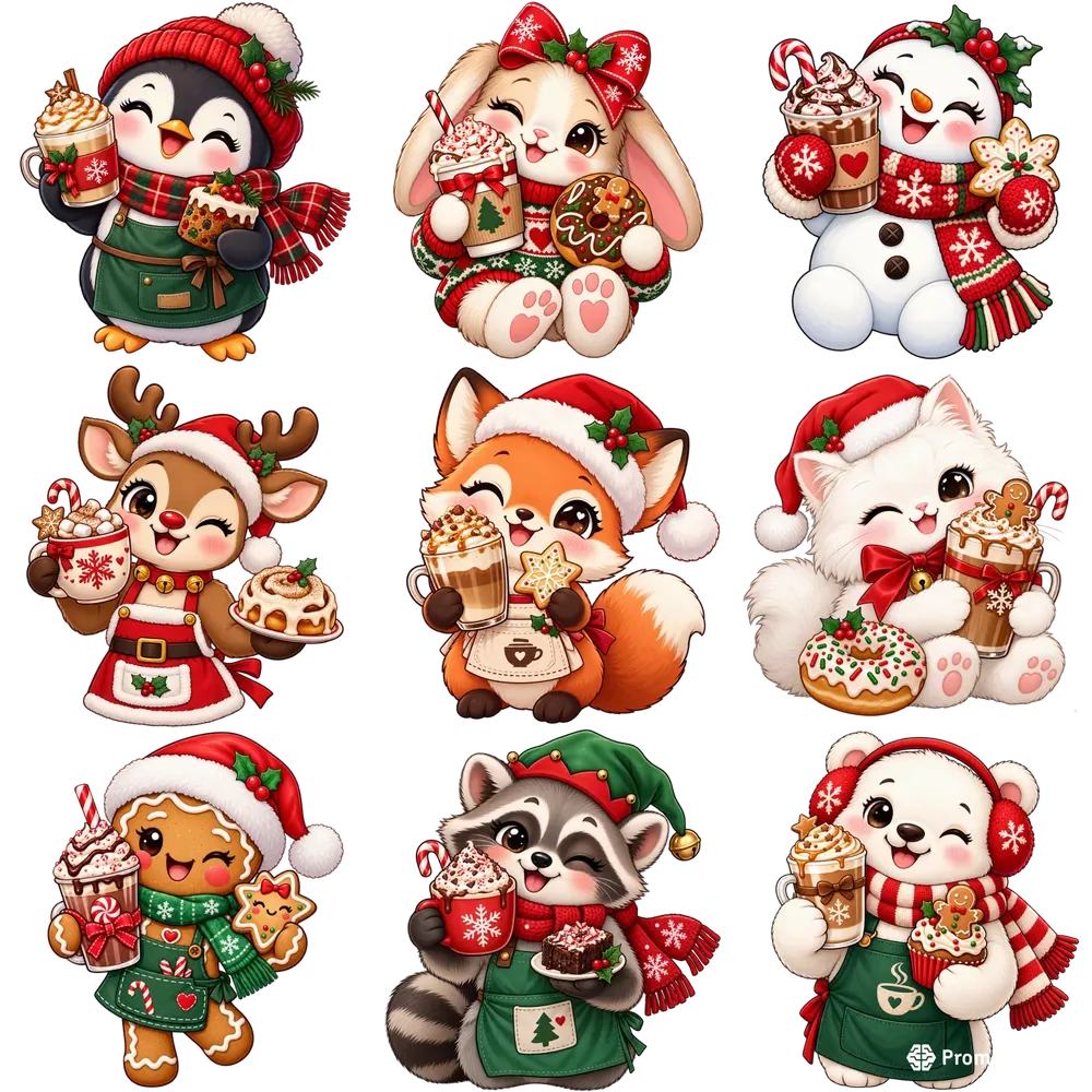 Cute Christmas Coffee Shop Cliparts