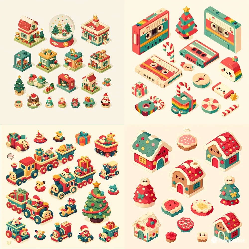 Retro Toy Christmas Stickers