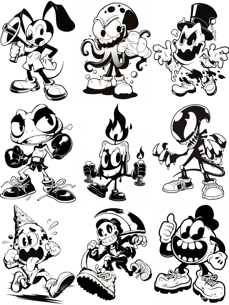 Logo Mascot Retro Characters 90s