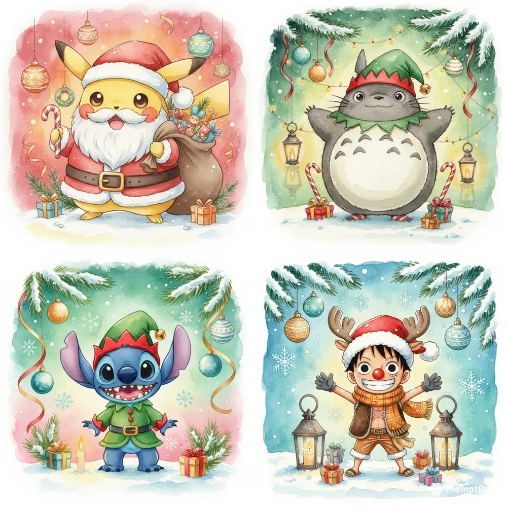 Watercolor Christmas Crossover Designs