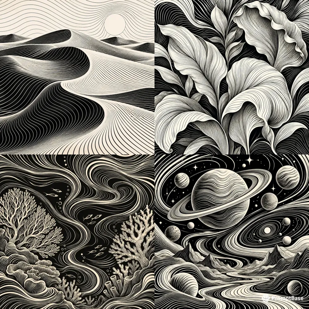 Flowing Contour Line Art