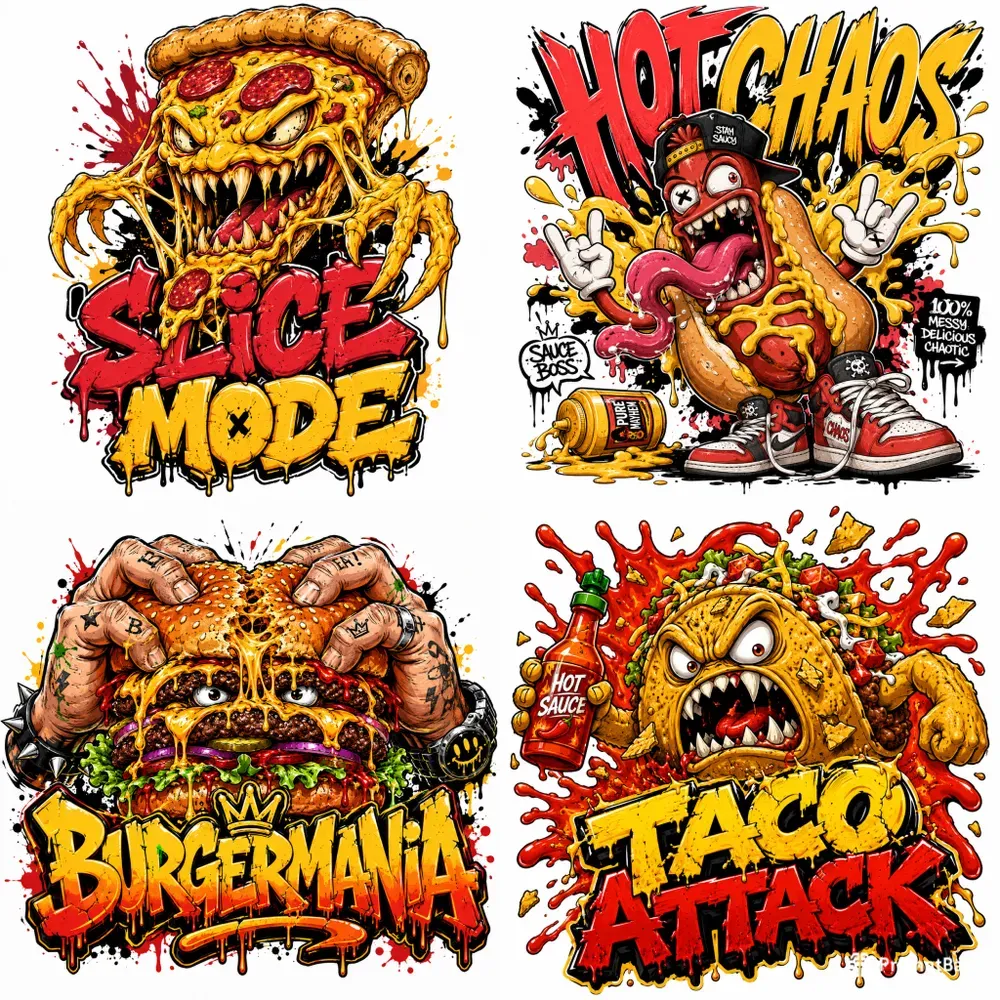 Melting Street Food Graffiti Typography