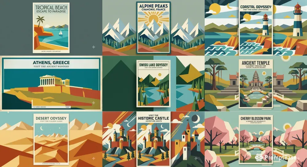 Vintage Midcentury Destination Art