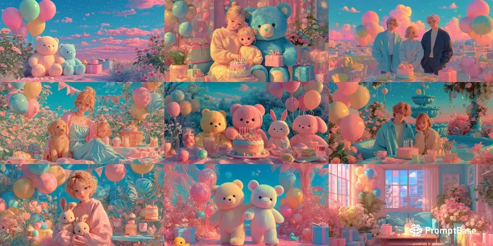 3D Soft Happy Birthday Storybook Scenes