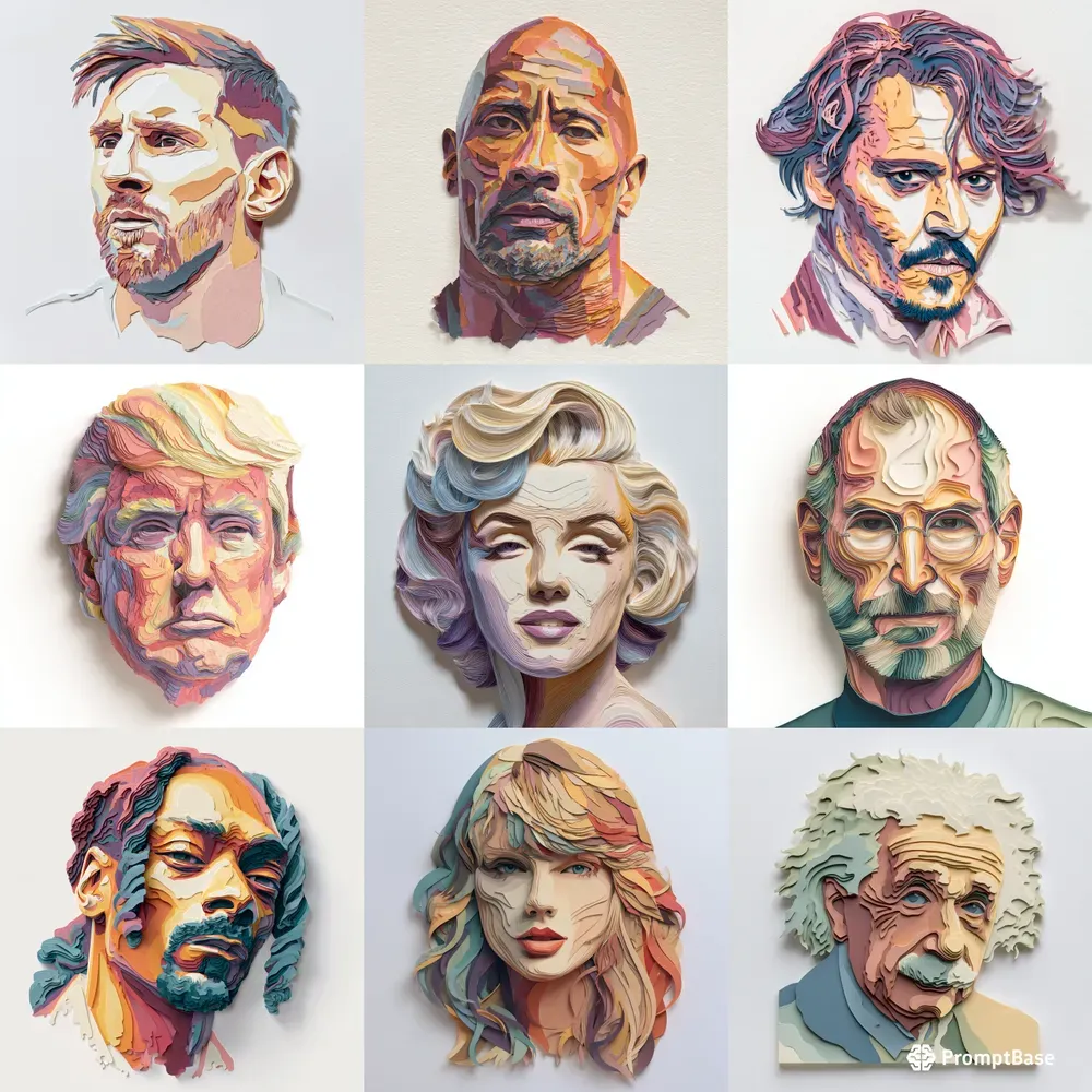 Famous Person Paper Cut Portraits