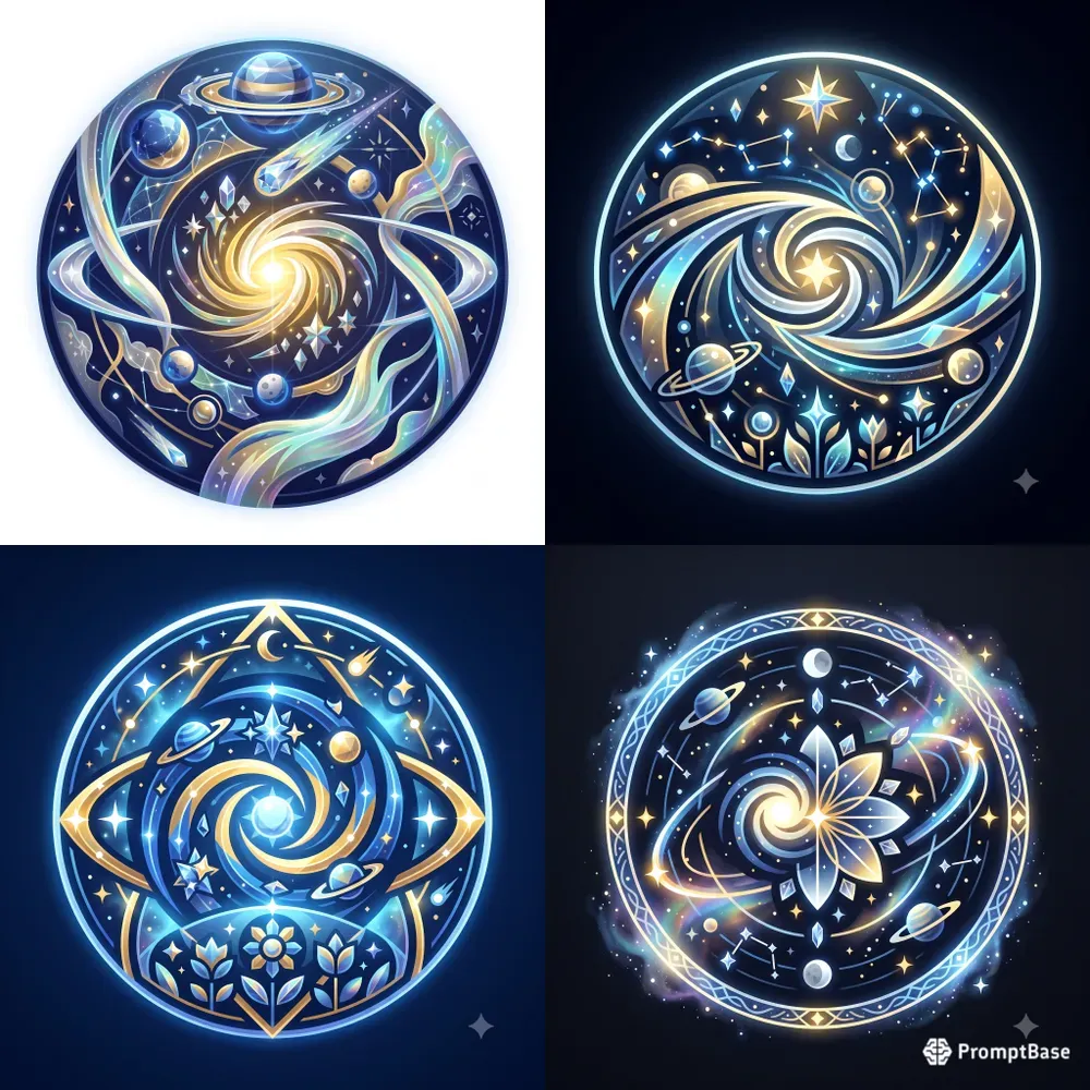Modern Glowing Cosmos Emblems